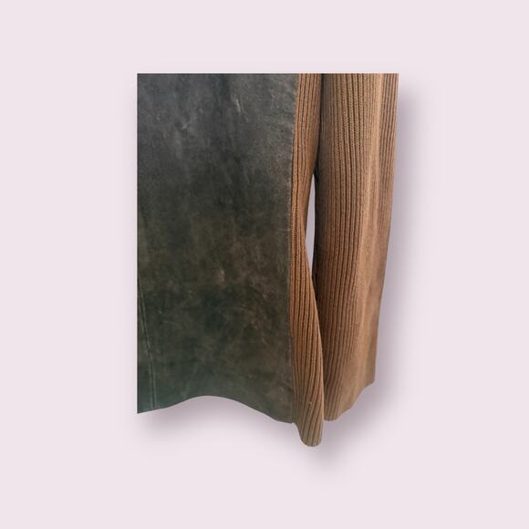 NWT Bob Mackie Wearable Art Suede Leather Sweater Jacket with Detail - Small - Picture 11 of 16